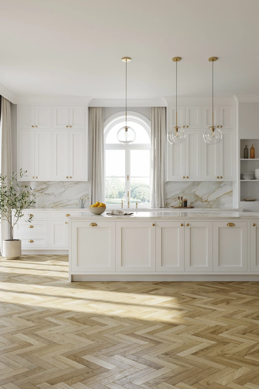 crisp white and gold