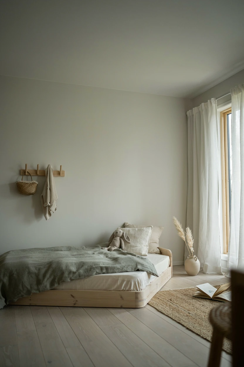 minimalist scandi floor bed