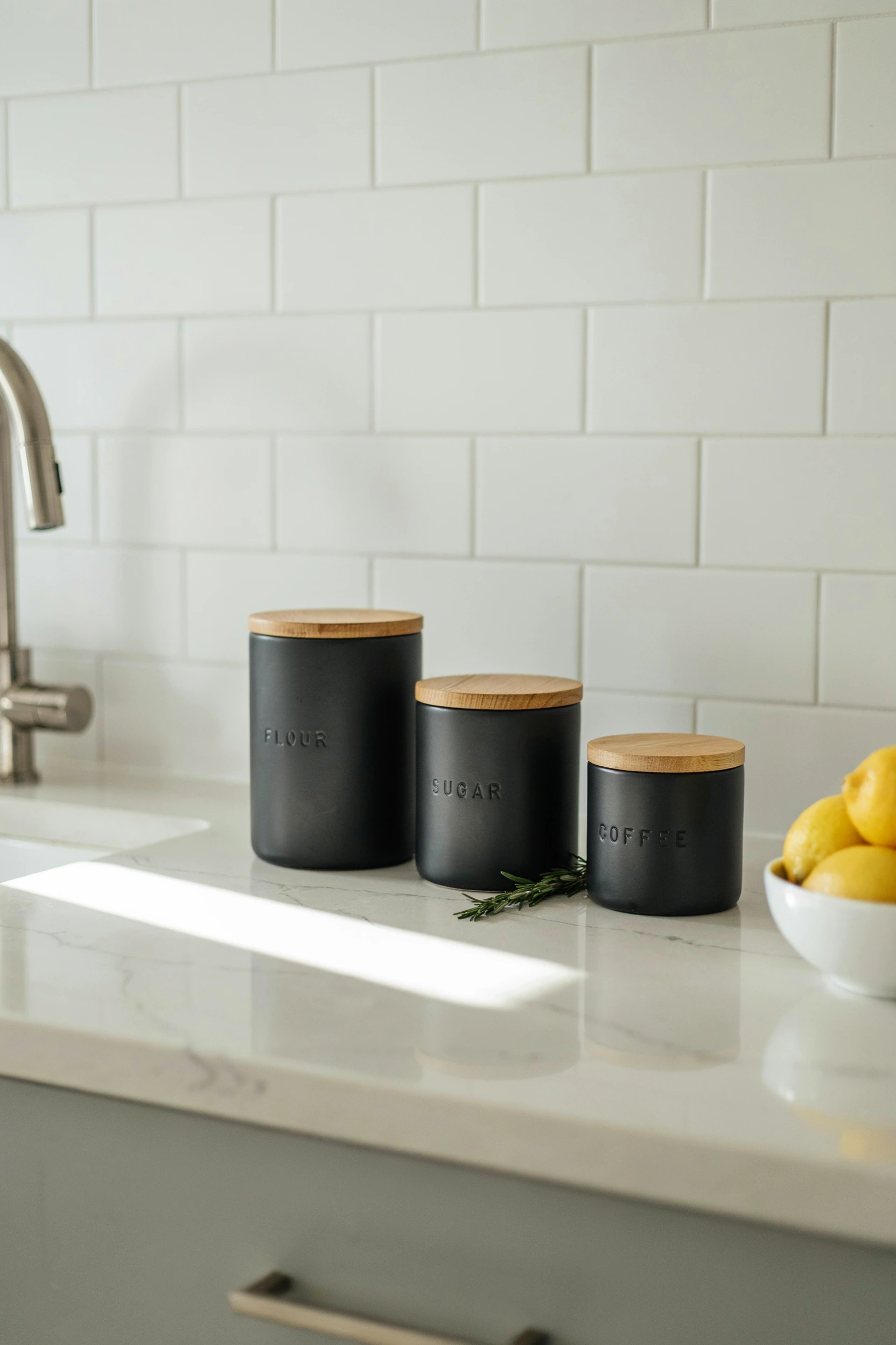matte black canisters