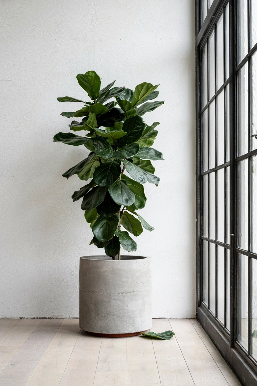 raw concrete planters