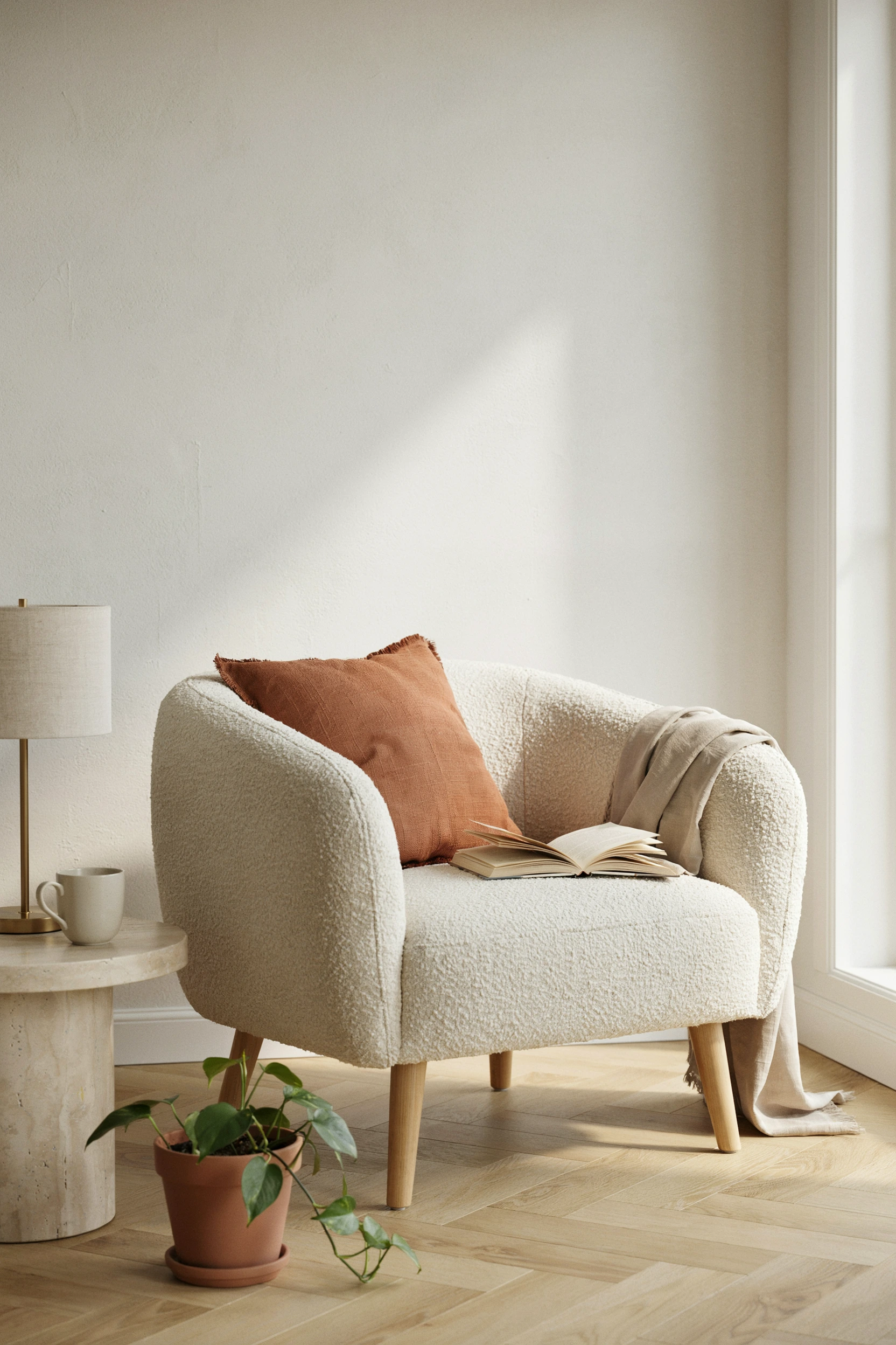 plush boucle chairs