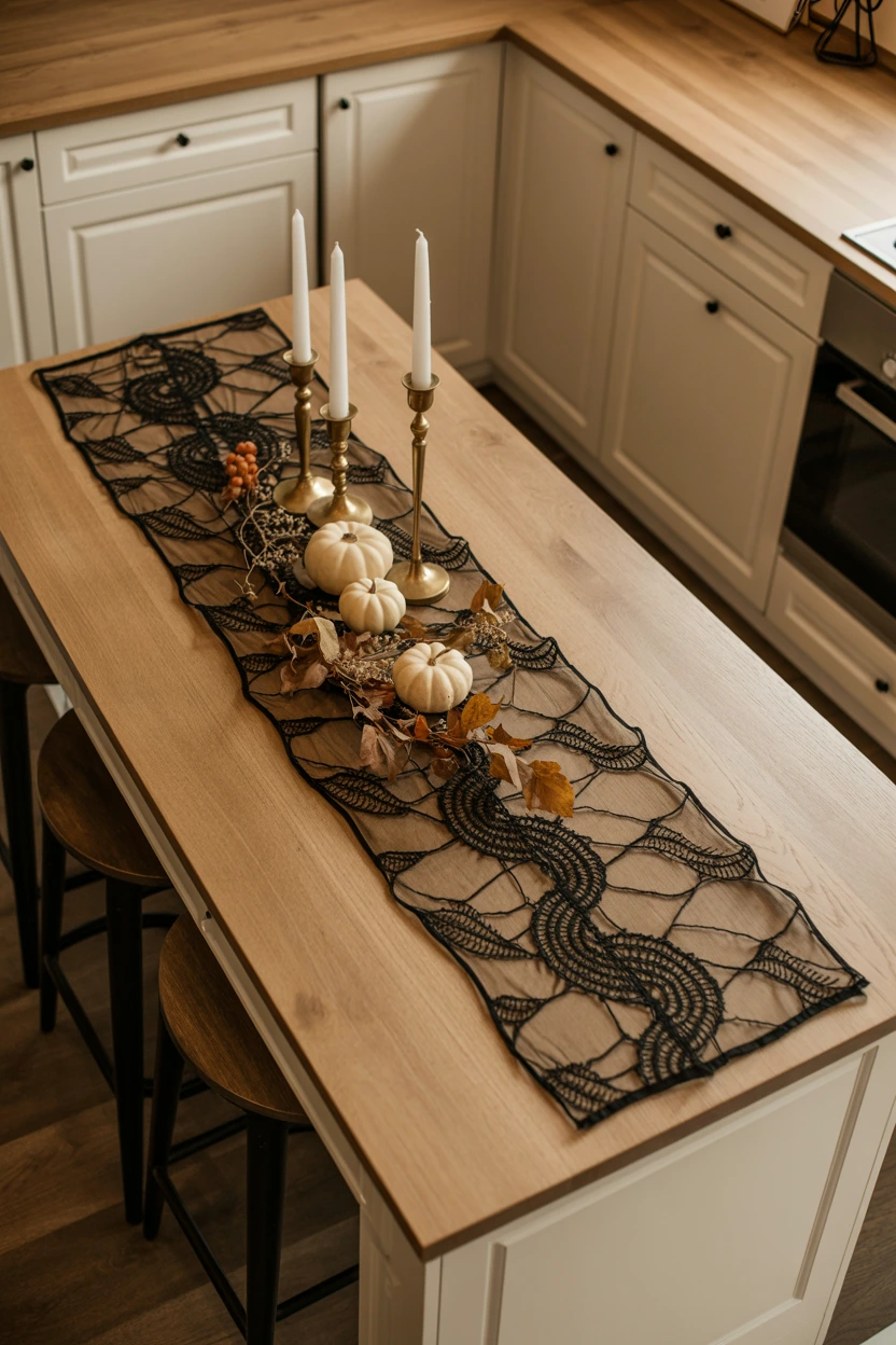 black lace table runner