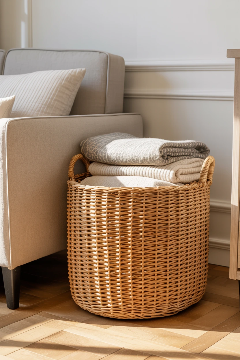 woven seagrass floor baskets
