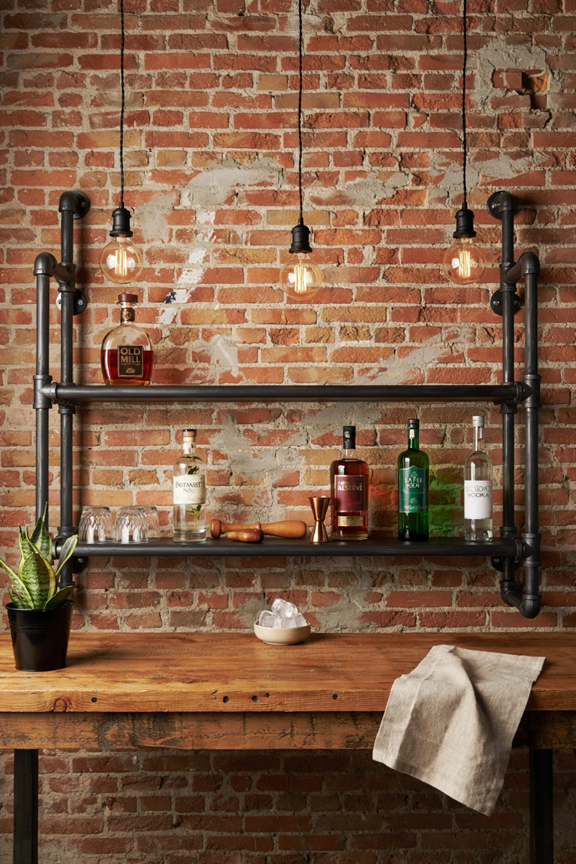 industrial metal open shelving