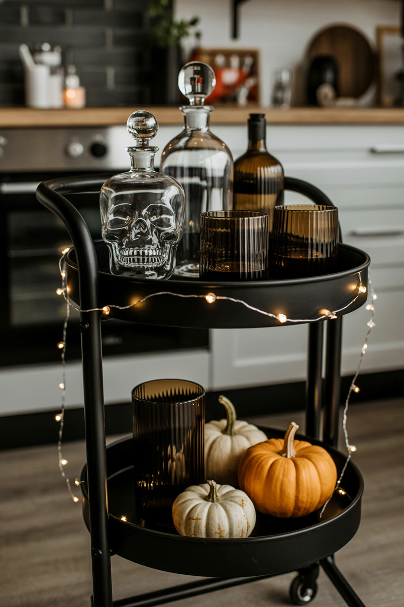 skull bar cart styling