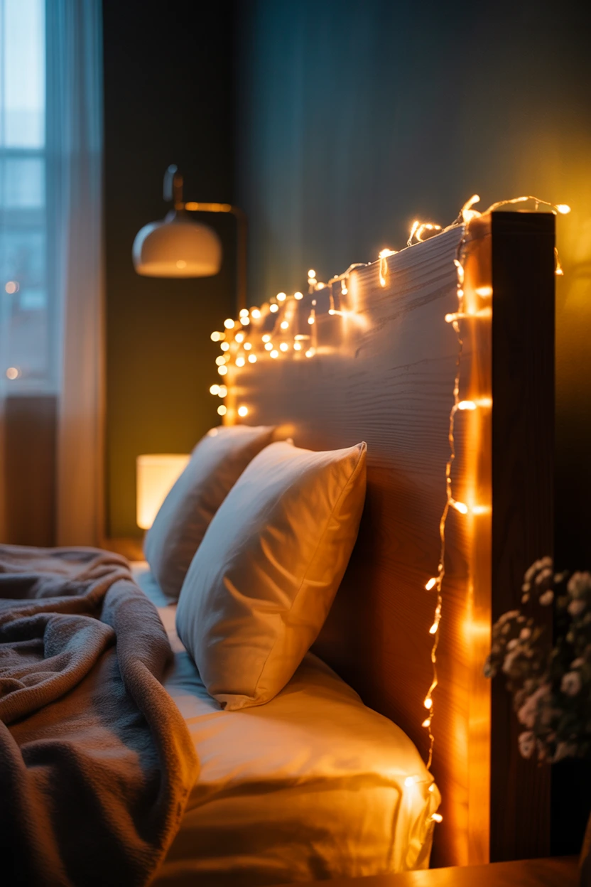 soft amber string lights