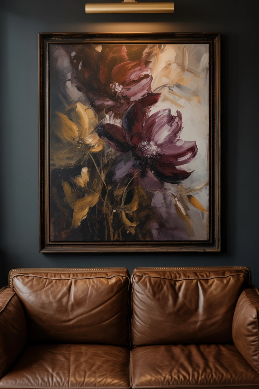 moody floral wall art