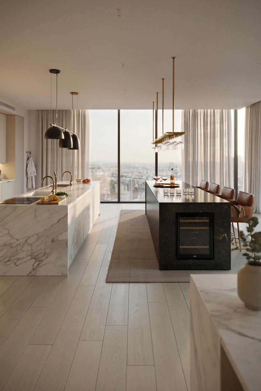 contemporary double island setup