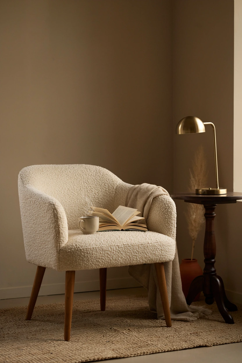 creamy bouclé chairs
