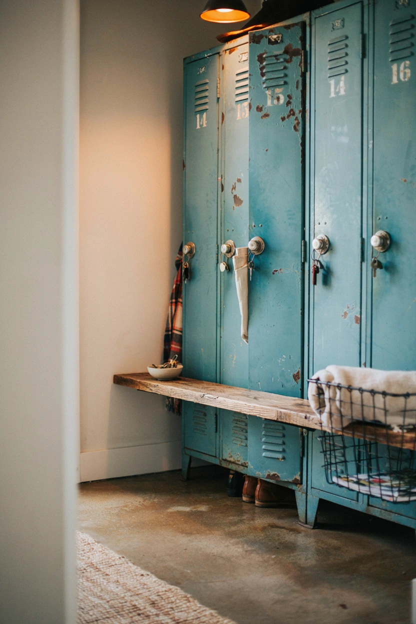 distressed metal lockers
