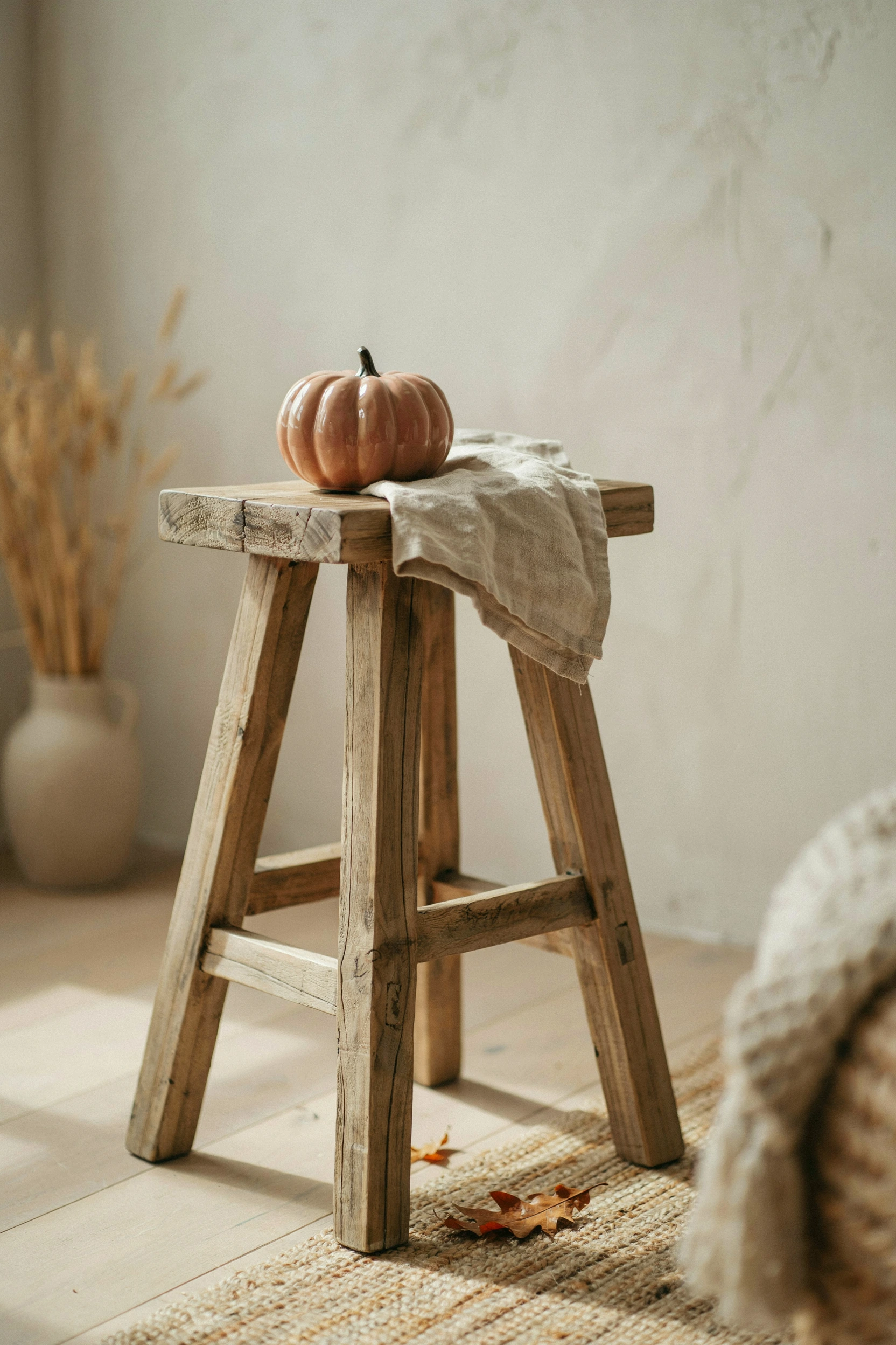 distressed wood stools