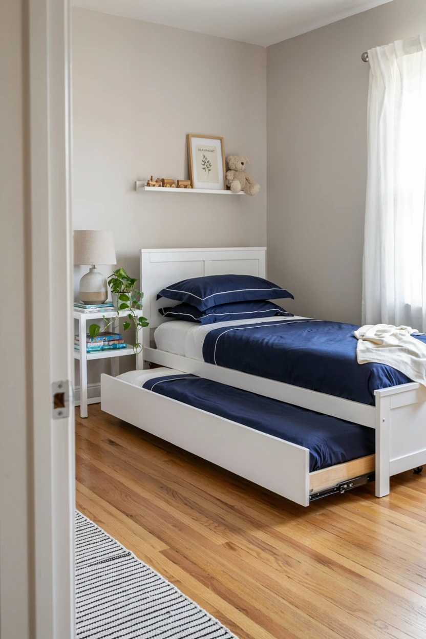 built in trundle bed