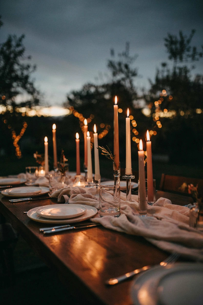 minimalist taper candle cluster