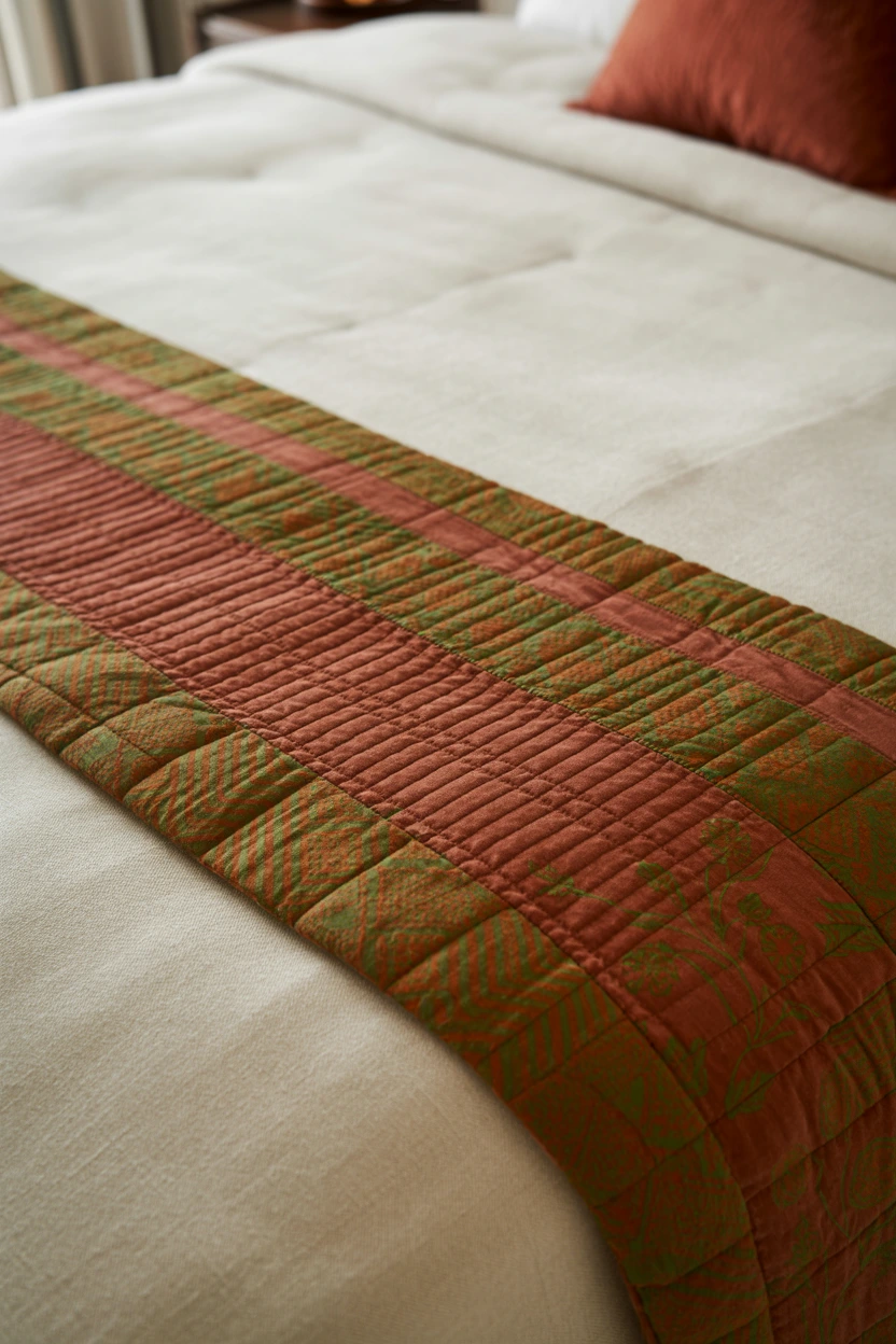 quilted patterned bed runners