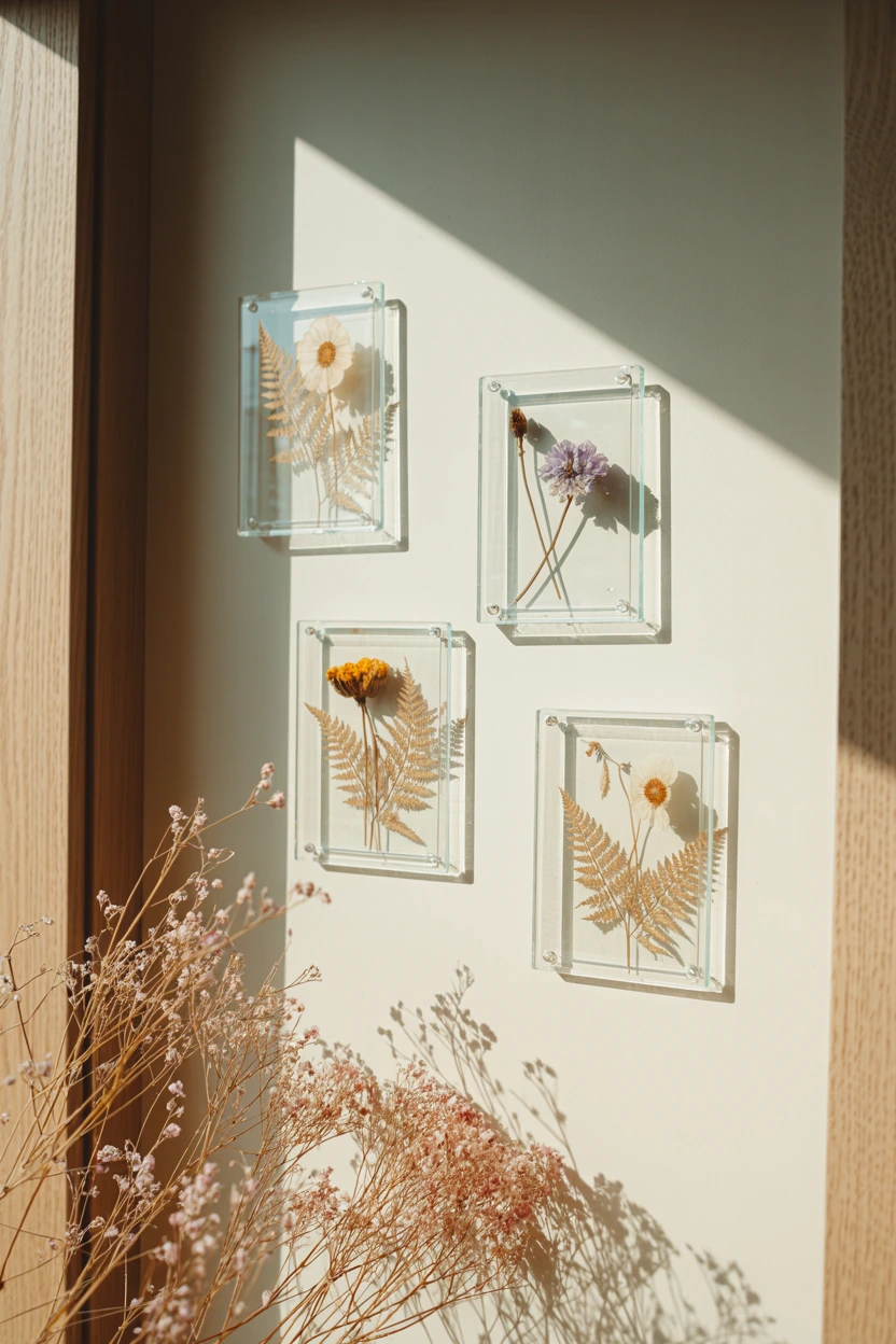 pressed flower glass frames