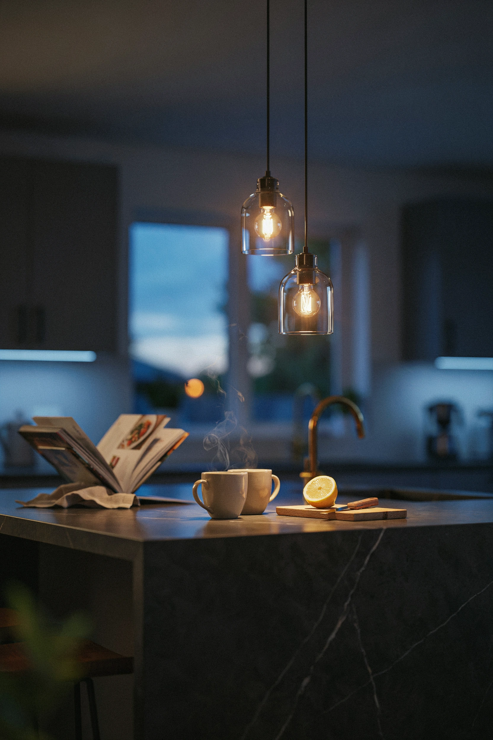 warm pendant lighting tones