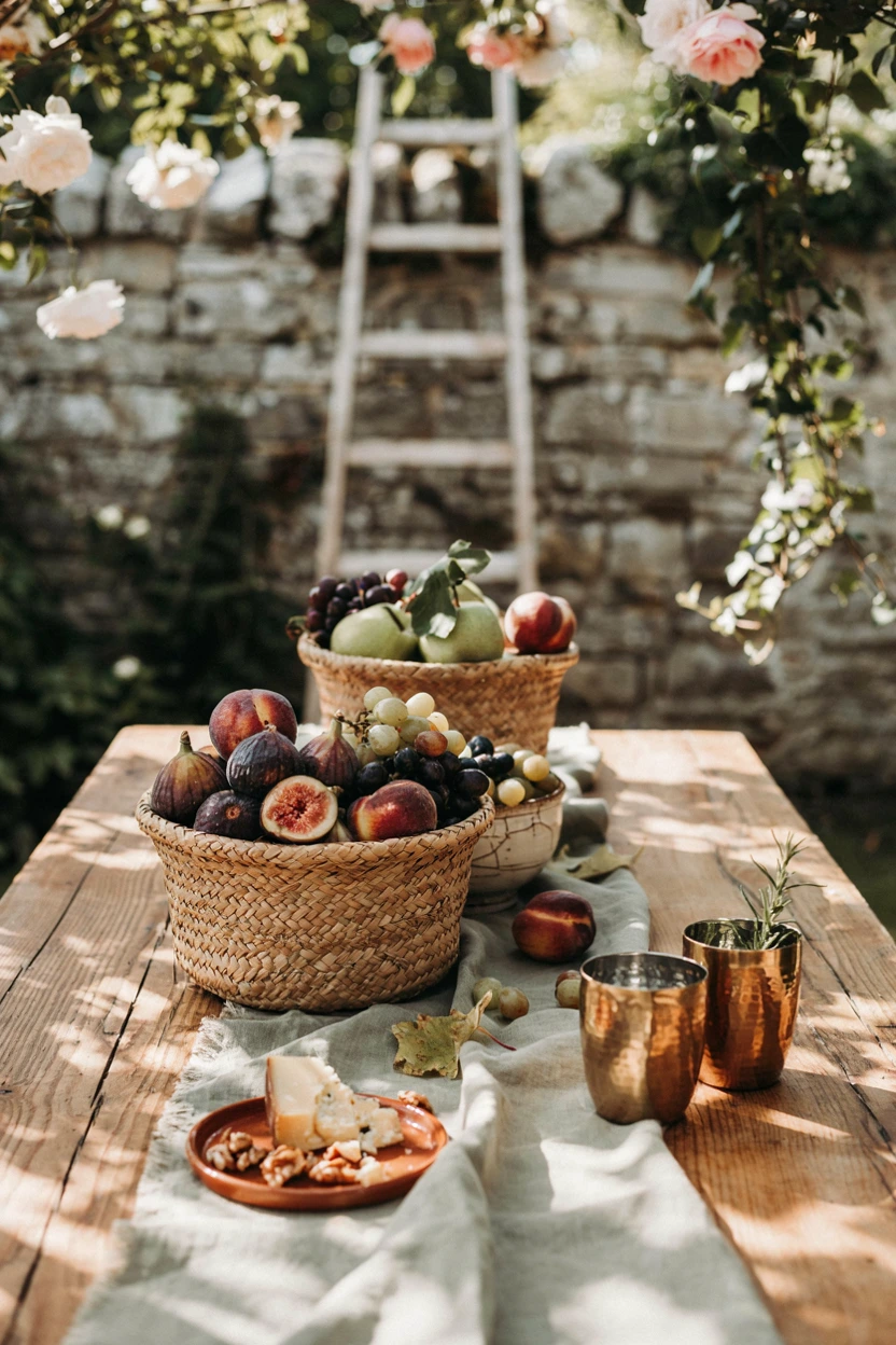 bohemian tiered fruit display
