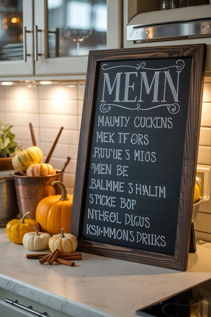 moody chalkboard menu board