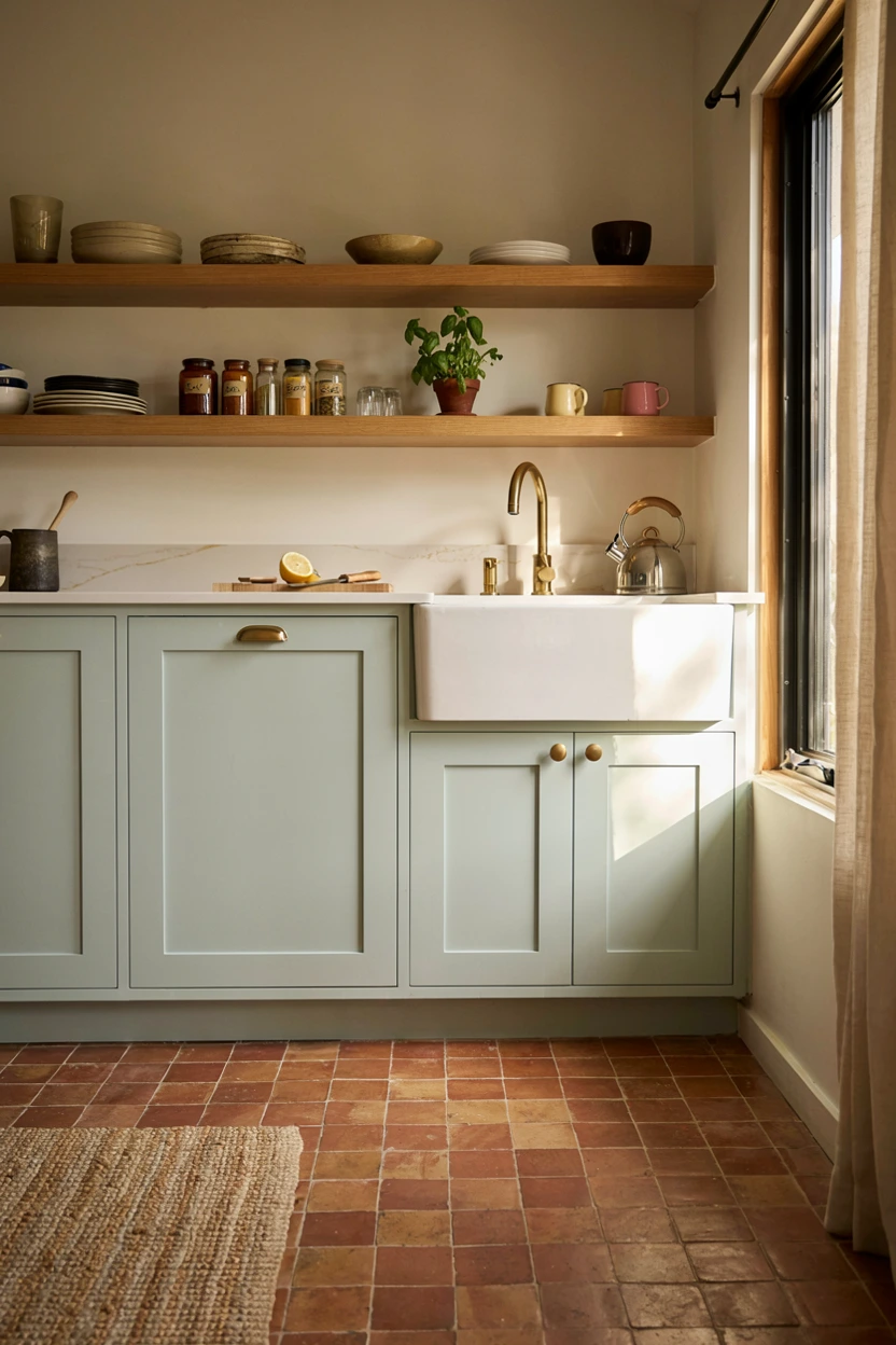 soft mint and terracotta