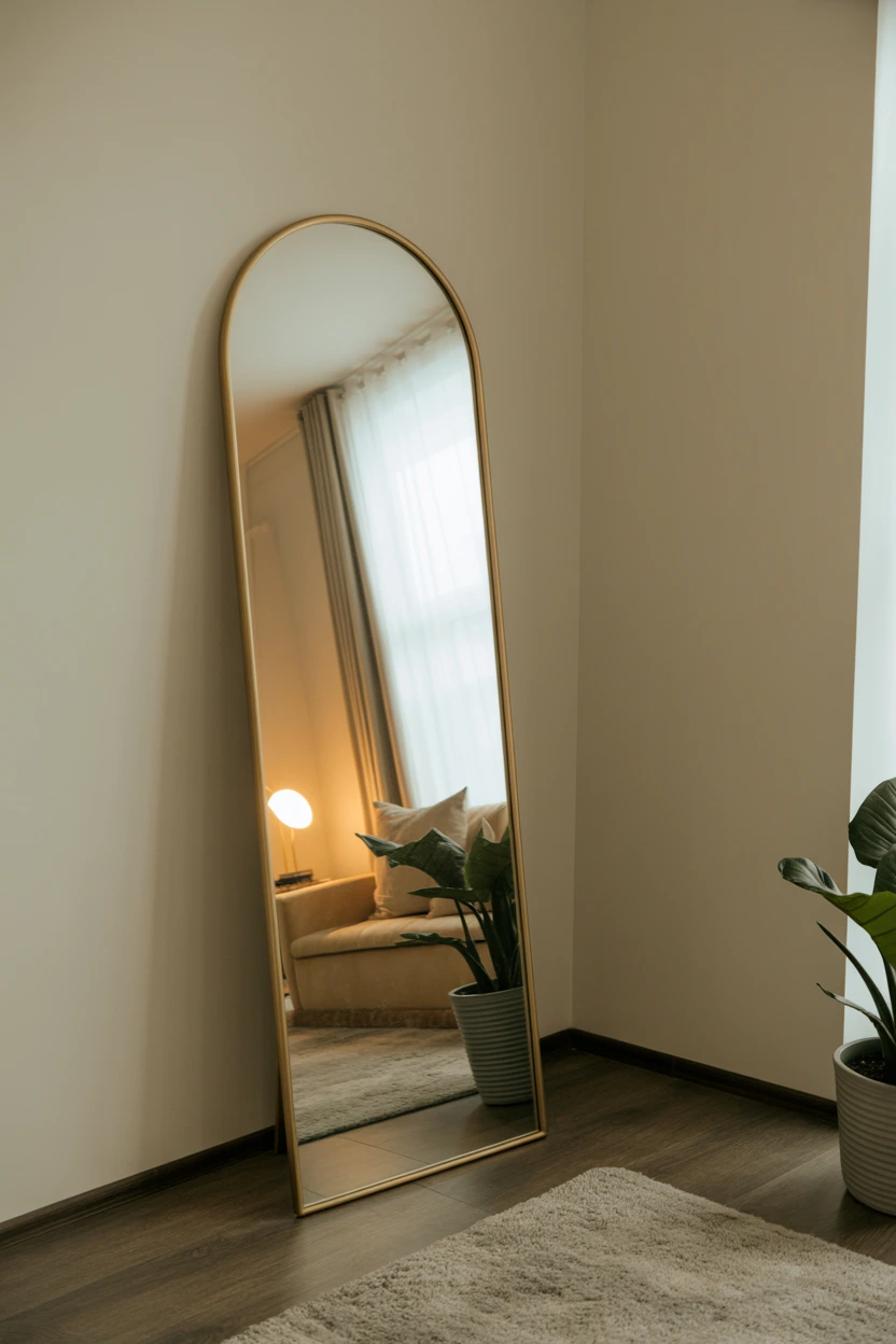 brass framed floor mirrors