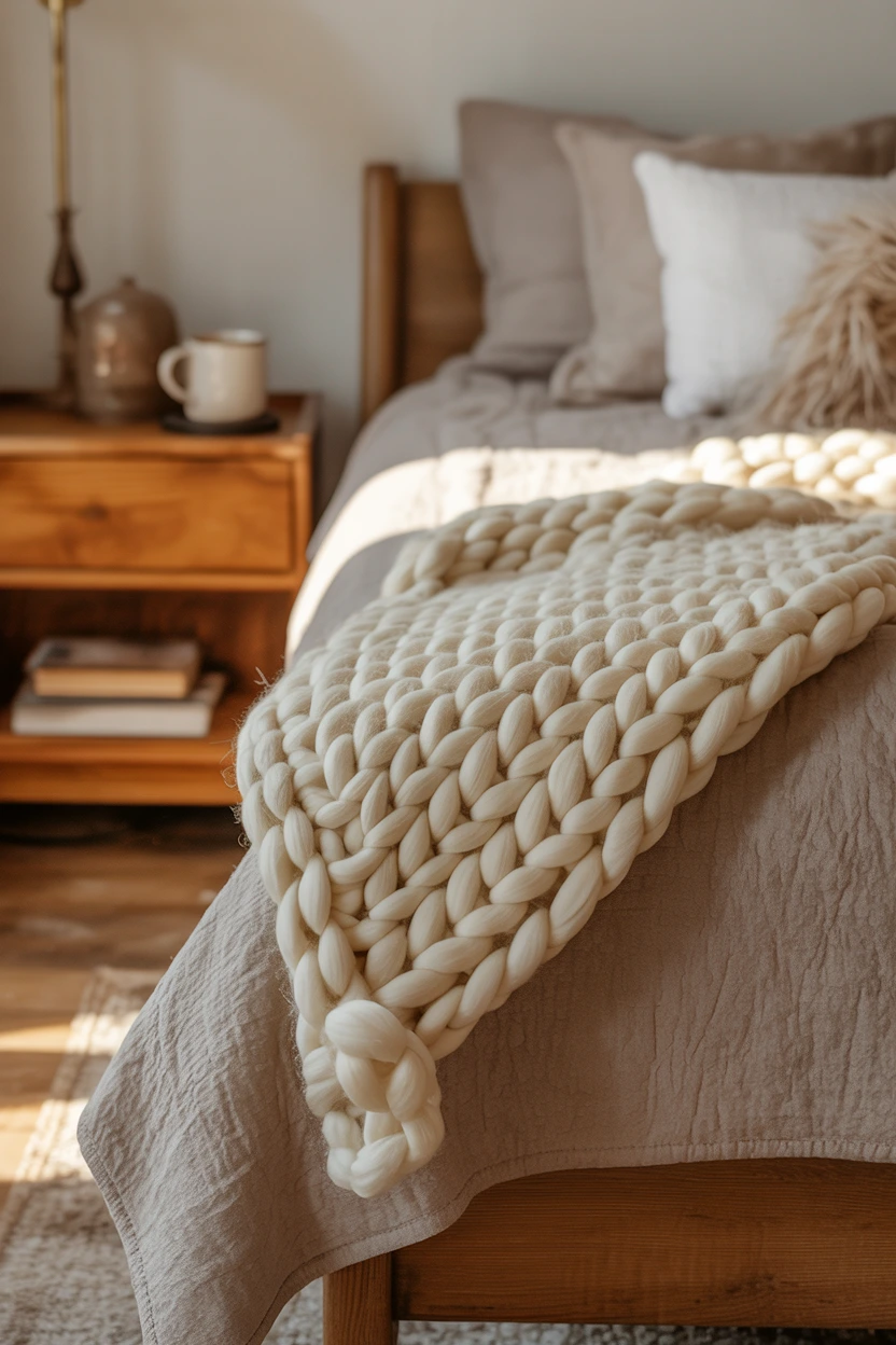 chunky knit throw blankets