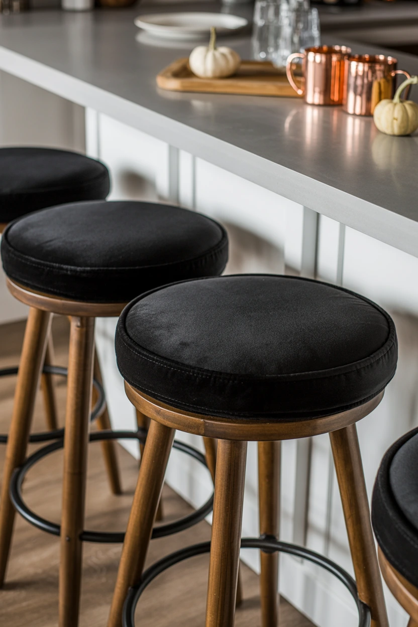 gothic velvet stool accent