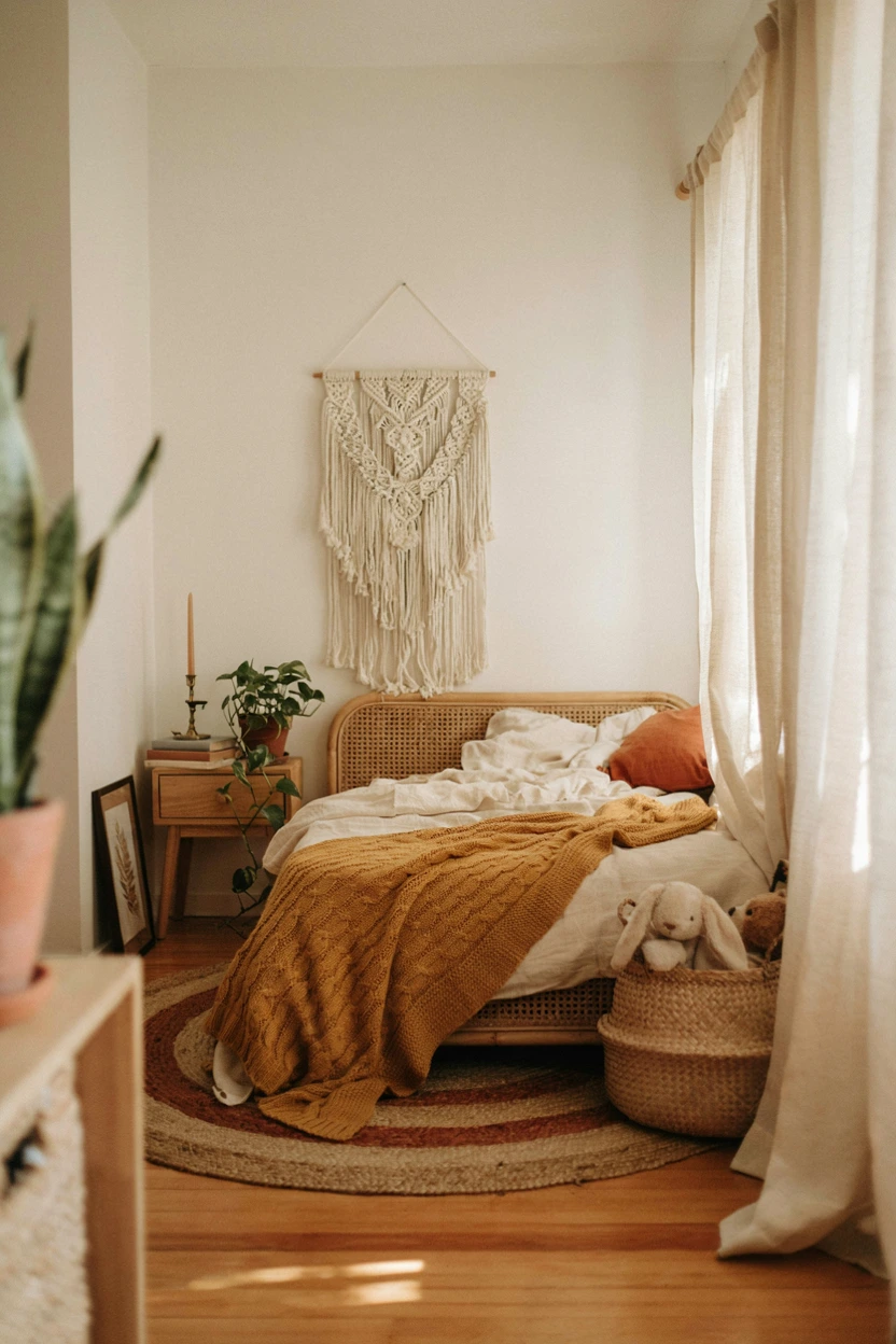 boho rattan platform bed