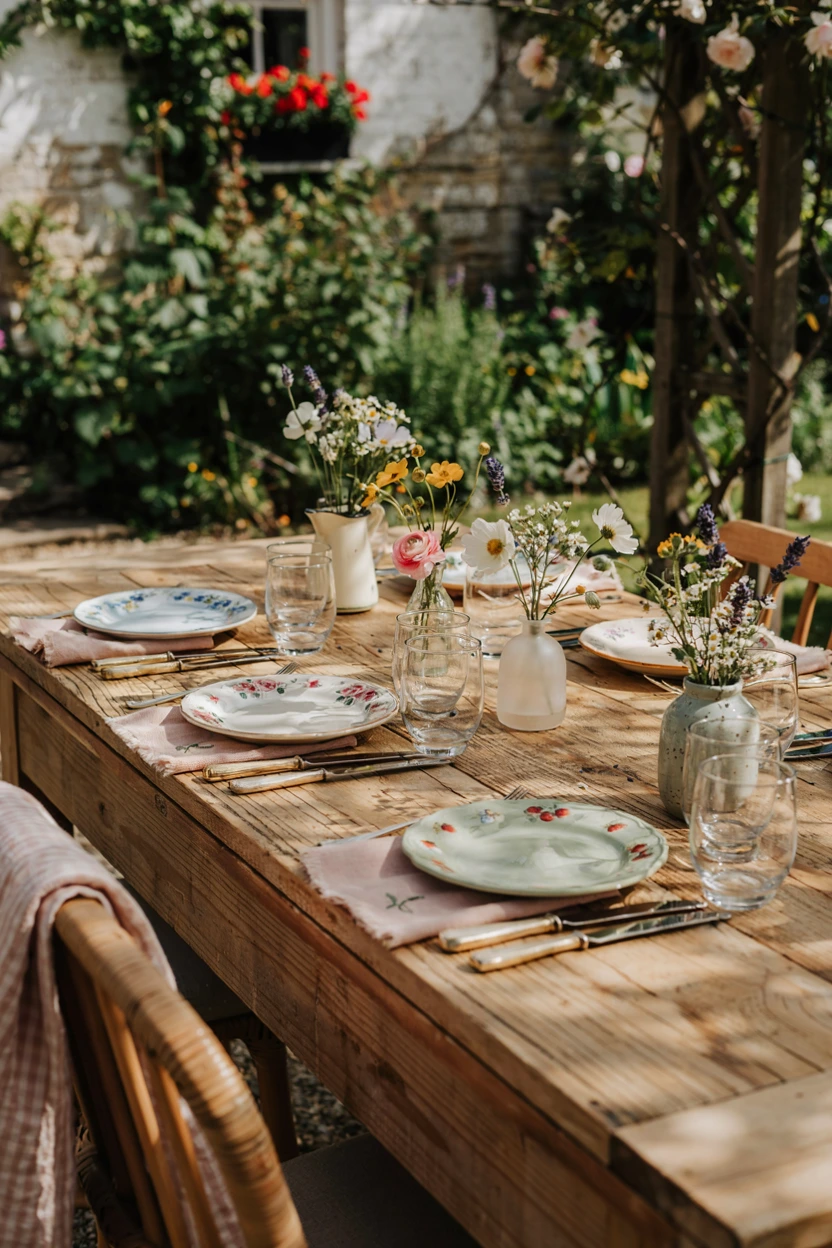 vintage floral ceramic plates