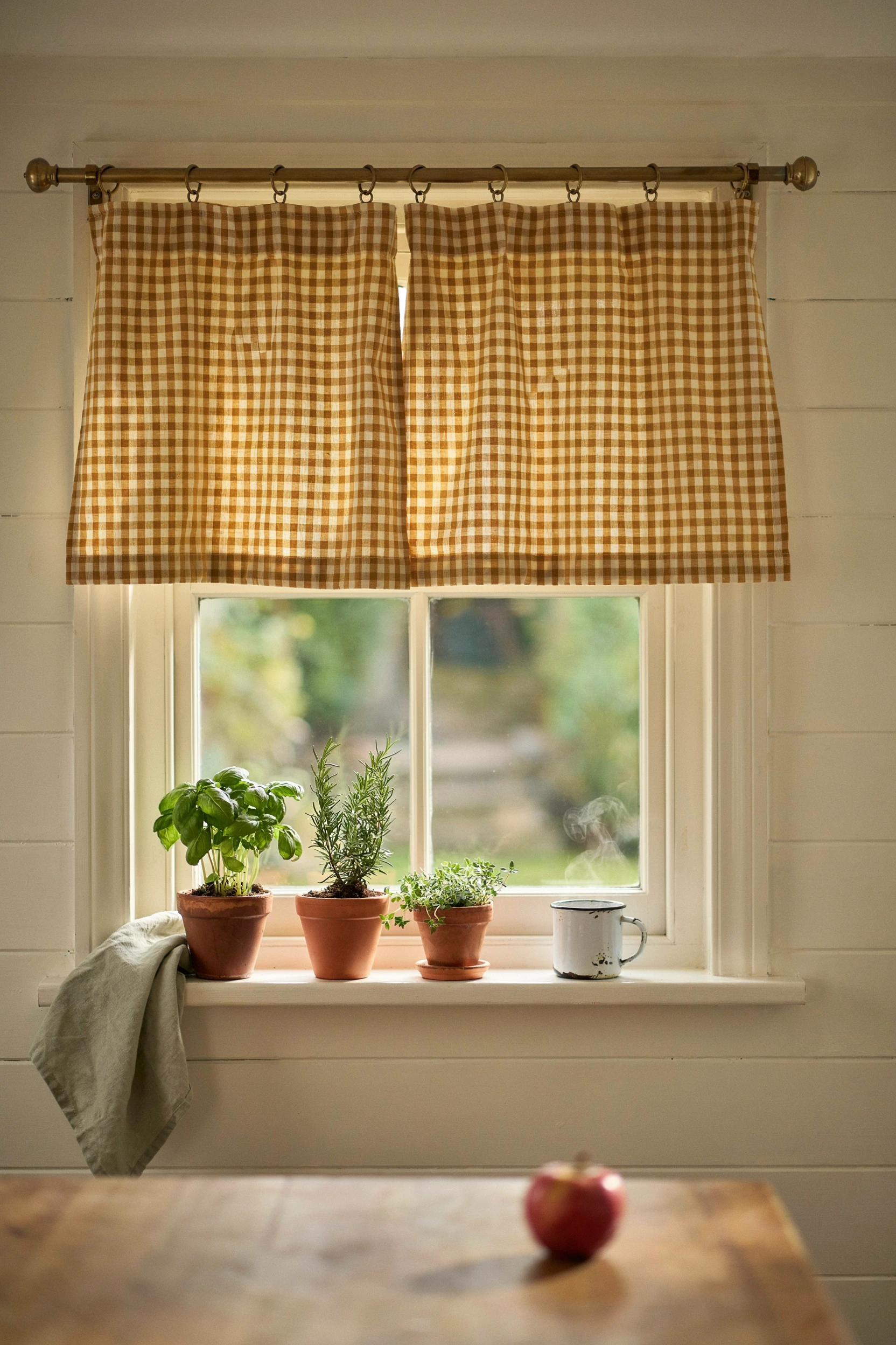 warm gingham curtains