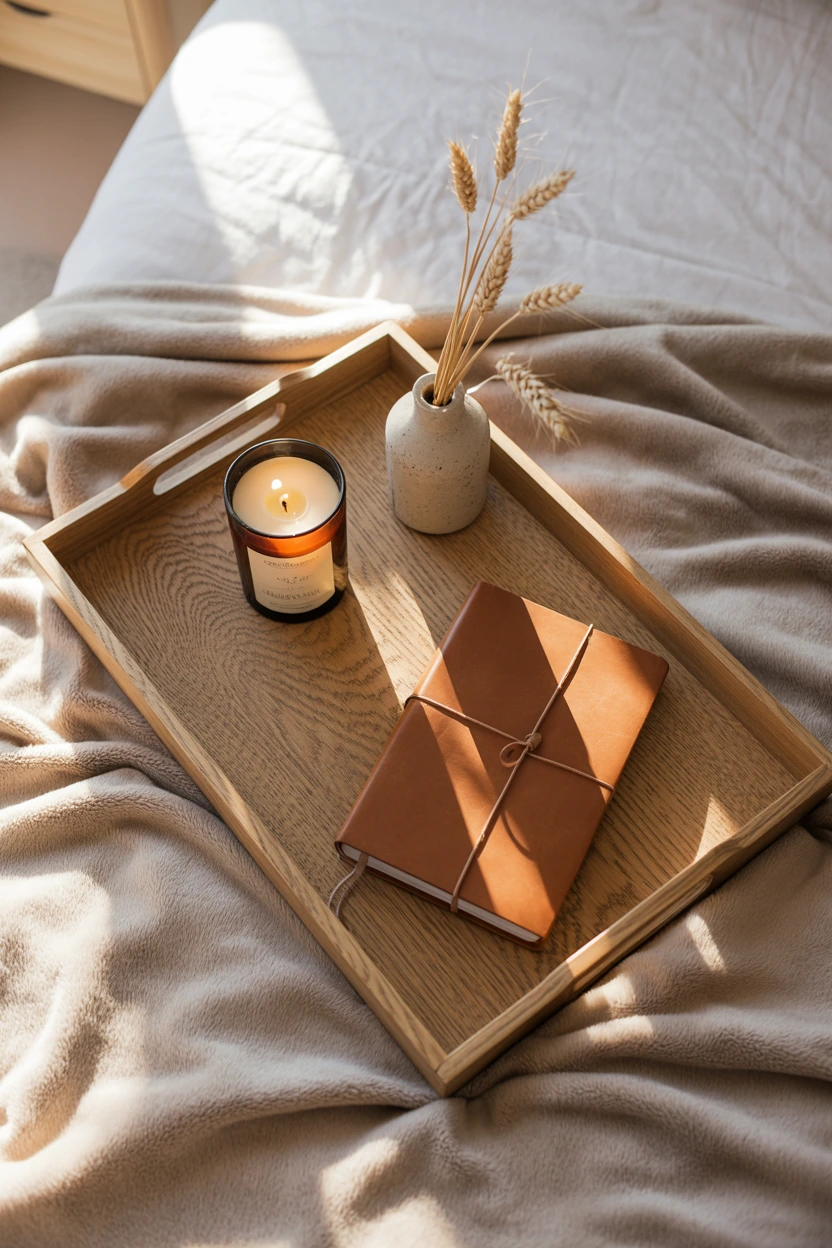 layered rustic wooden trays
