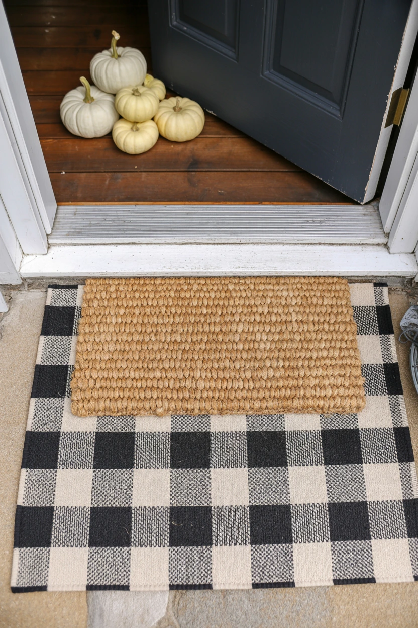 layered door mats