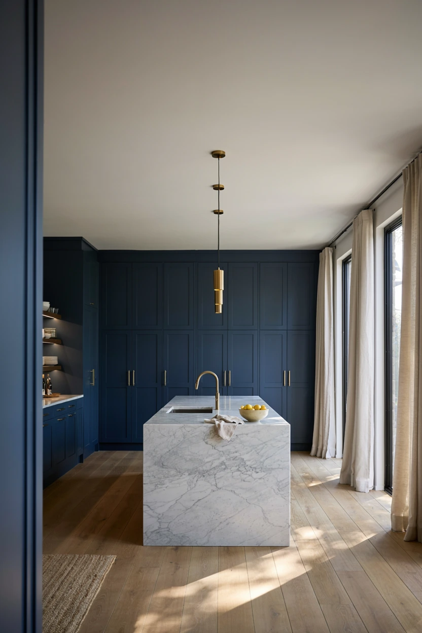 moody navy and marble