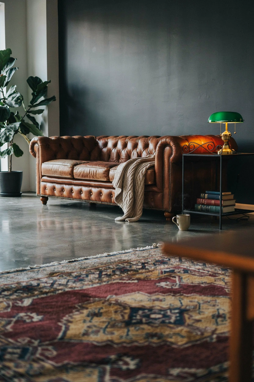 distressed leather sofas