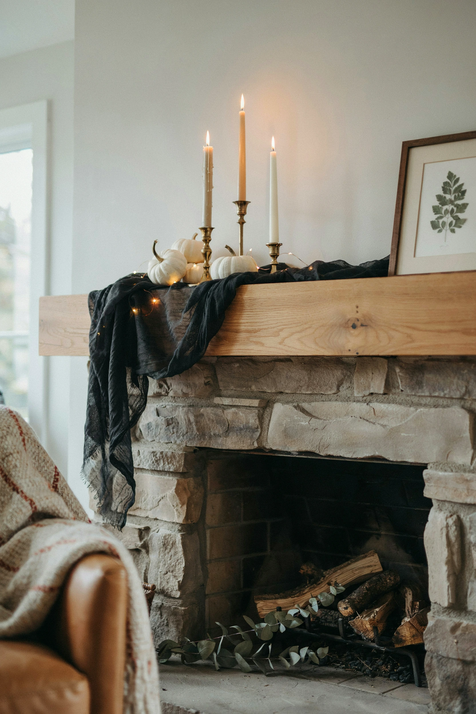black gauze mantle drapery
