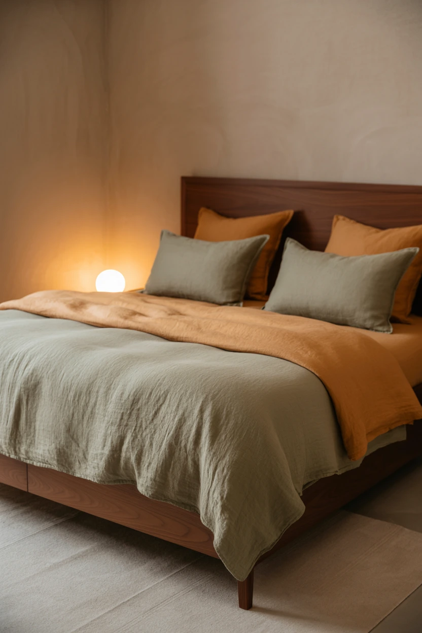 muted earthy bedding sets