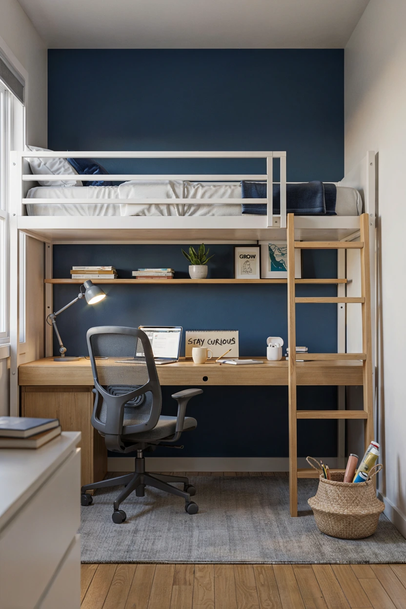 loft bed with desk