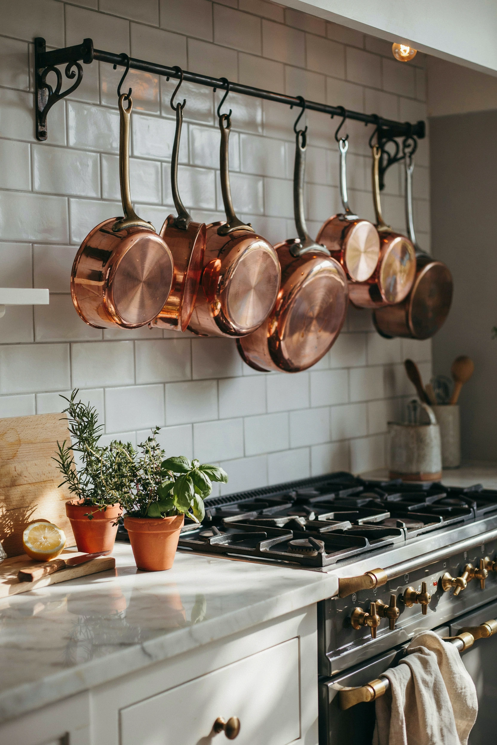 copper cookware display