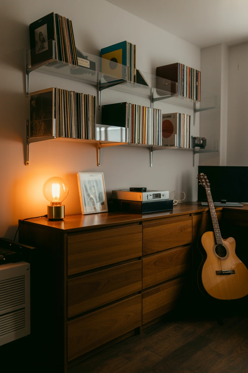 vintage vinyl record display