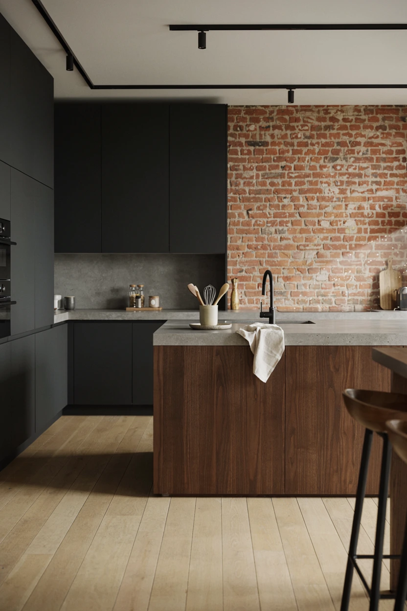 matte black and walnut