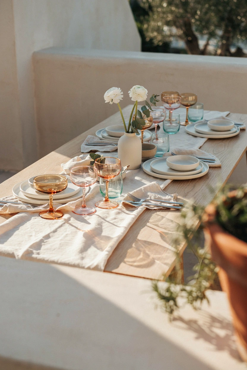 modern pastel glassware accent
