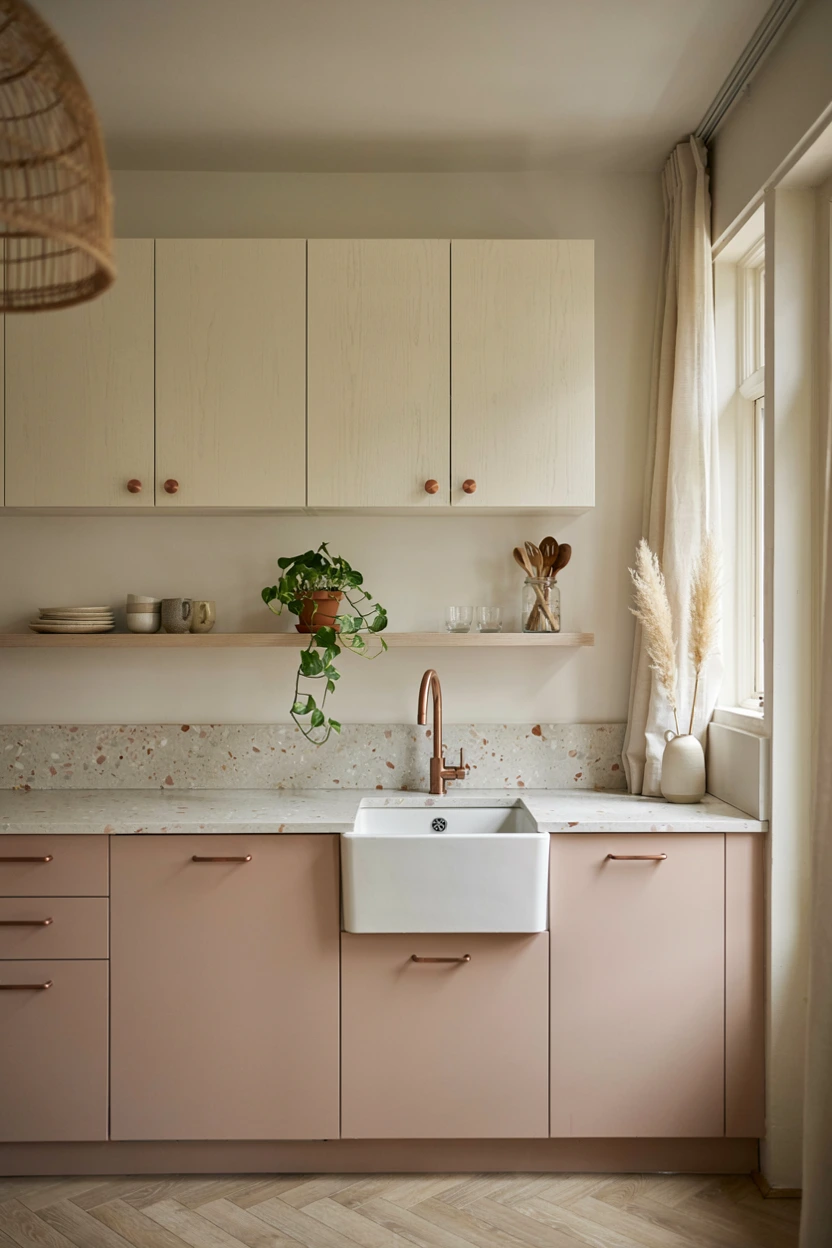 soft blush and warm cream