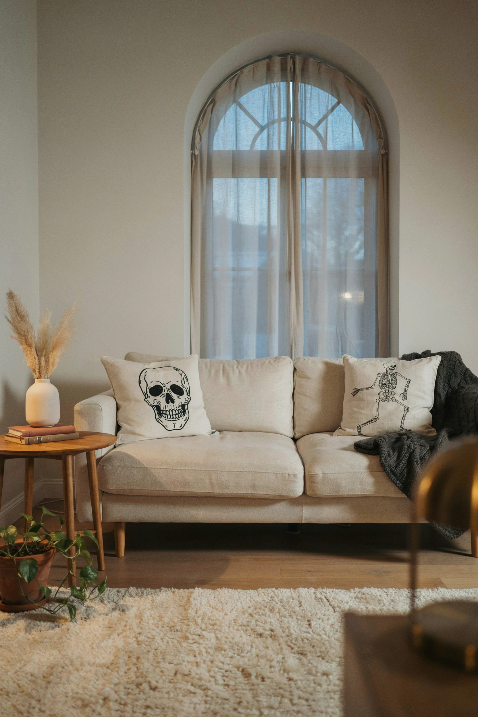skeleton throw pillows