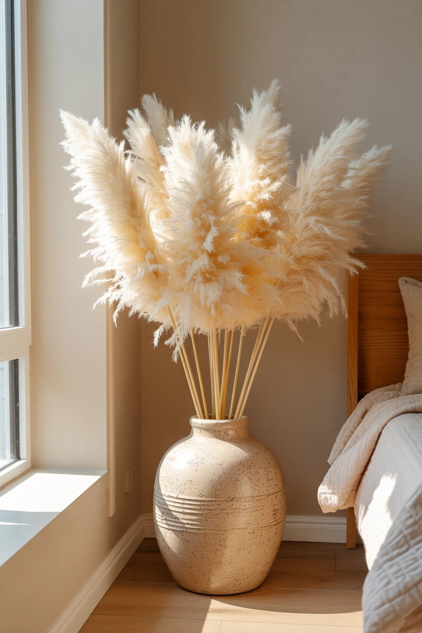 dried pampas grass vases