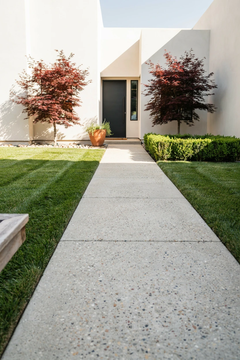 washed concrete path