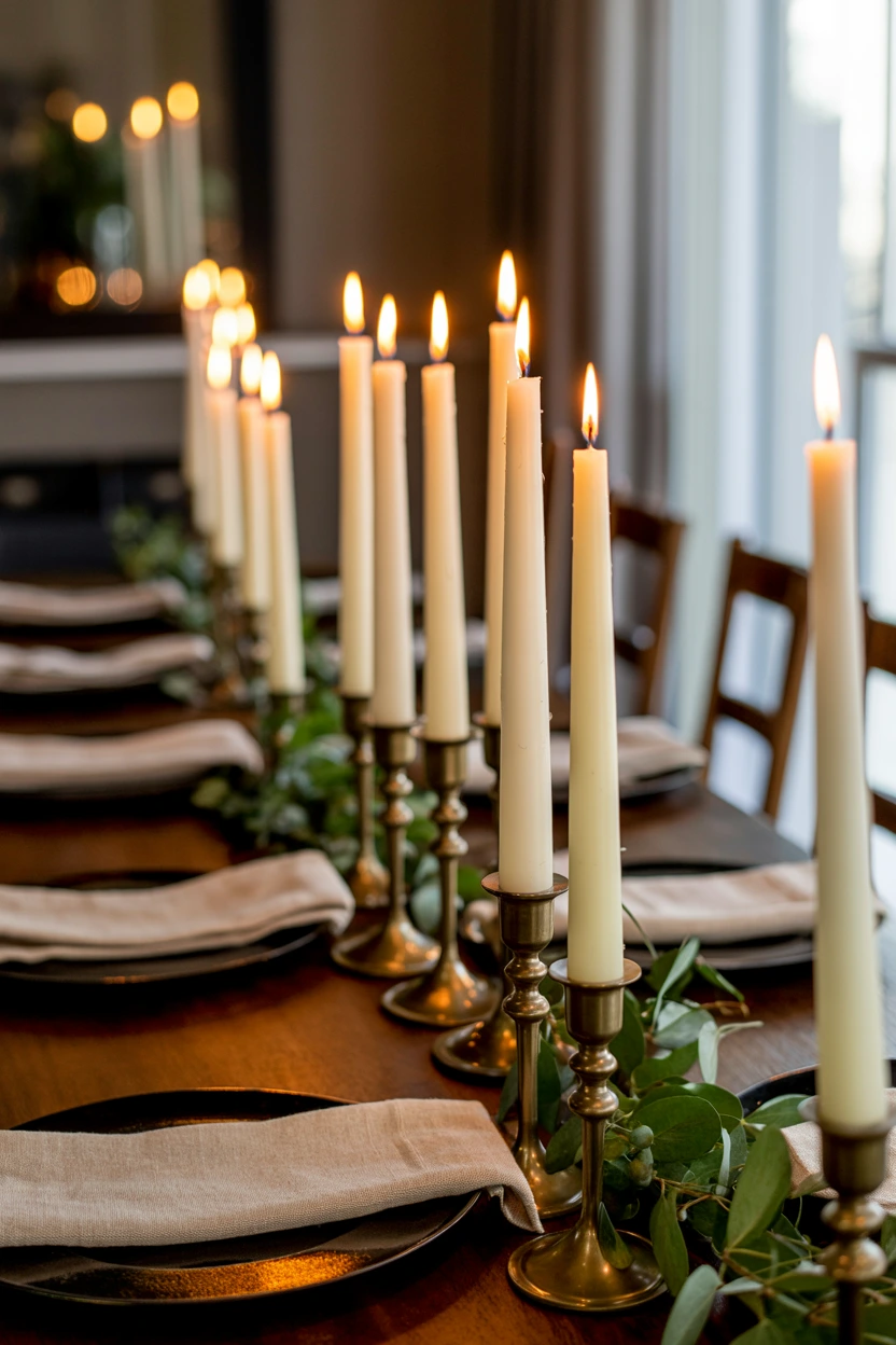 brass candlestick table settings