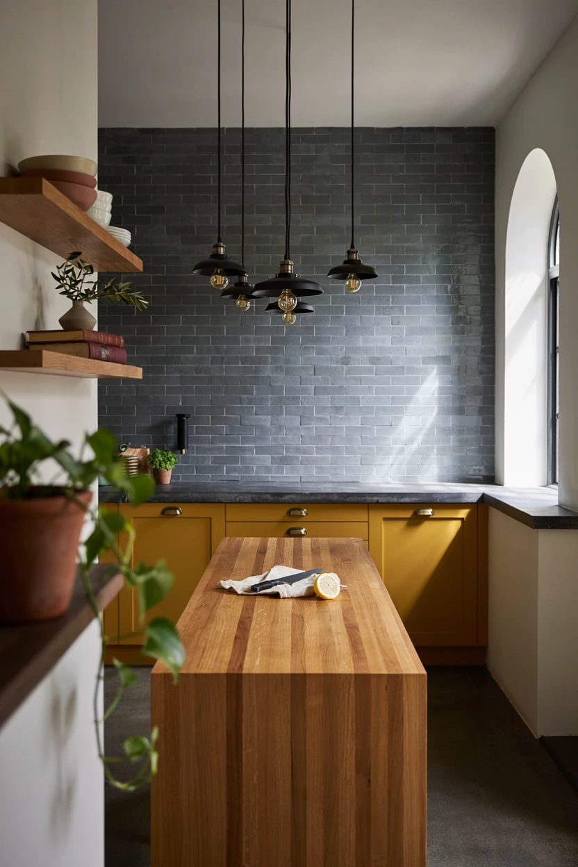 warm mustard and slate